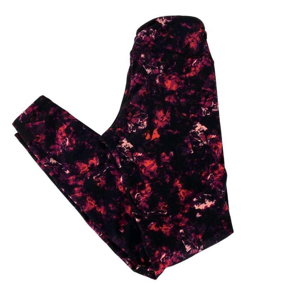 Old Navy Women's Comfortable High Rise Leggins Black Red Tights Size S